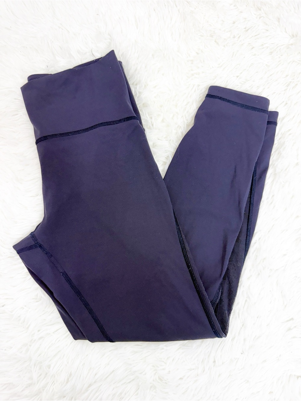 Lululemon Meant to Move Leggings Size 8 Navy Mesh Detail High Rise